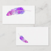 elegant waterverf veer blauw en paars visitekaartje (Voorkant / Achterkant)