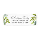 Elegant Waterverf verlaat lente zomer Etiket (Voorkant)