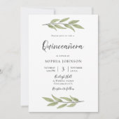 Elegant Waterverf verliest Quinceanera Kaart (Voorkant)