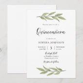 Elegant Waterverf verliest Quinceanera Kaart (Voorkant / Achterkant)