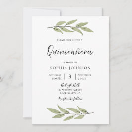 Elegant Waterverf verliest Quinceanera Kaart