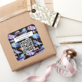 Elegant Waterverf vervaagt je Logo slogan Vierkante Sticker