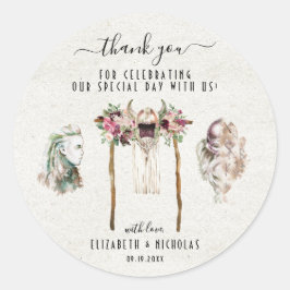 Elegant Waterverf Viking | Weddenschap Ronde Sticker