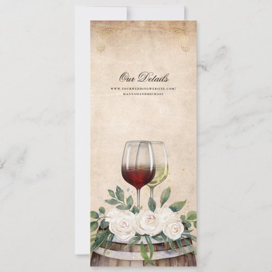 Elegant Waterverf Vineyard Wedding Save The Date (Achterkant)