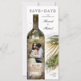 Elegant Waterverf Vineyard Wedding Save The Date