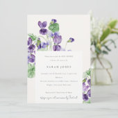 Elegant Waterverf Violet Floral Baby shower Kaart (Staand voorkant)
