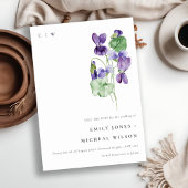 Elegant  Waterverf Violet Floral Bunch Save The Date