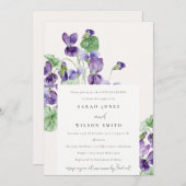 Elegant Waterverf Violet Floral Couples Shower Kaart (Voorkant / Achterkant)