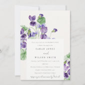 Elegant  Waterverf Violet Floral Verloving Kaart (Voorkant)