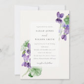 Elegant Waterverf Violet Floral Wedding Kaart (Voorkant)