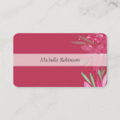 Elegant Waterverf Viva Magenta Floral Visitekaartje (Voorkant)