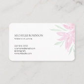 Elegant Waterverf Viva Magenta Floral Visitekaartje (Achterkant)