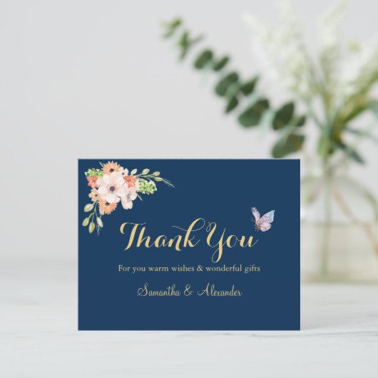 Elegant Waterverf Vloervlinder Hartelijk dank (Staand voorkant)