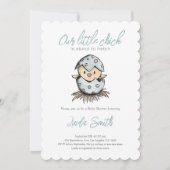 Elegant Waterverf Vogel Baby shower Kaart (Voorkant)