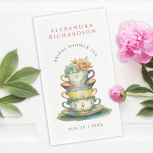 Elegant Waterverf Vrijgezellenfeest Tea Party Servet