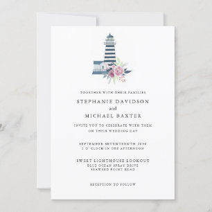 Elegant Waterverf vuurtoren: minimalistisch Kaart