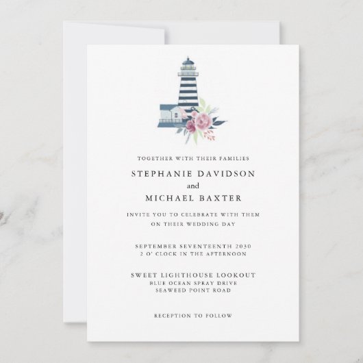 Elegant Waterverf vuurtoren: minimalistisch Kaart (Voorkant)