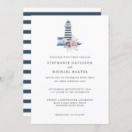 Elegant Waterverf vuurtoren: minimalistisch Kaart