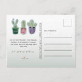 Elegant Waterverf We hebben Cactus-mededeling verp Aankondigingskaart (Achterkant)