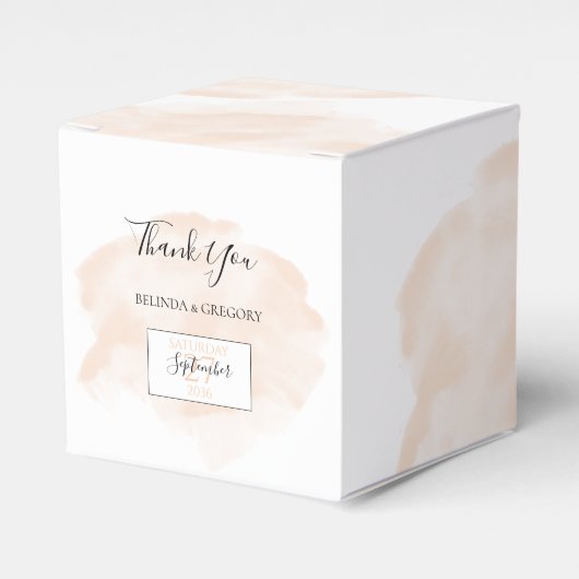 Elegant Waterverf Wedding Bedankdoosjes (Voorkant Zijde)