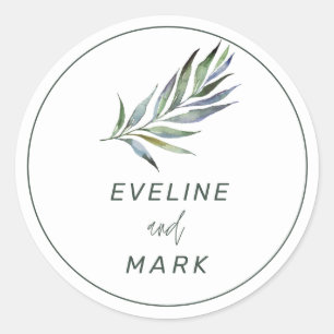 Elegant Waterverf Wedding Classic Round Sticker