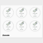 Elegant Waterverf Wedding Classic Round Sticker (Vel)