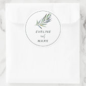 Elegant Waterverf Wedding Classic Round Sticker (Tas)