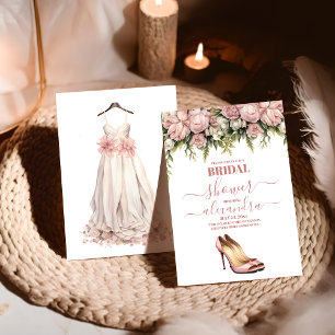 Elegant Waterverf Wedding Dress Vrijgezellenfeest Kaart