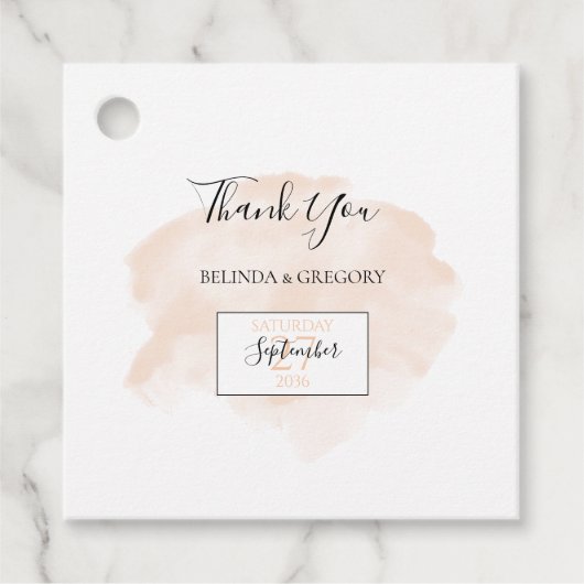 Elegant Waterverf Wedding Gift Bedankjes Labels (Voorkant)
