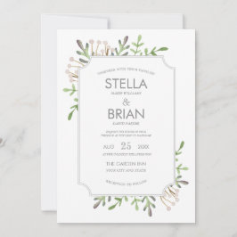 Elegant Waterverf Wedding Invitation Kaart