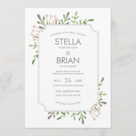 Elegant Waterverf Wedding Invitation Kaart