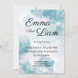 Elegant Waterverf Wedding Invitation Kaart