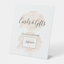 Elegant Waterverf Wedding-kaarten en -cadeaus Reclamebord Met Voetstuk