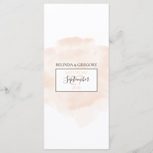 Elegant Waterverf Wedding Menu (Achterkant)