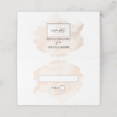 Elegant Waterverf Wedding Place Card Plaatskaartje (Buitenkant ongevouwen)