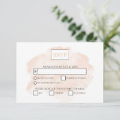 Elegant Waterverf Wedding RSVP-kaarten RSVP Kaartje (Staand voorkant)