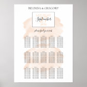 Elegant Waterverf Wedding Seating Chart Poster (Voorkant)