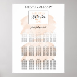 Elegant Waterverf Wedding Seating Chart Poster