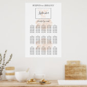 Elegant Waterverf Wedding Seating Chart Poster (Keuken)