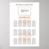 Elegant Waterverf Wedding Seating Chart Poster (Voorkant)