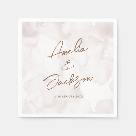 Elegant Waterverf Wedding Servet (Voorkant)