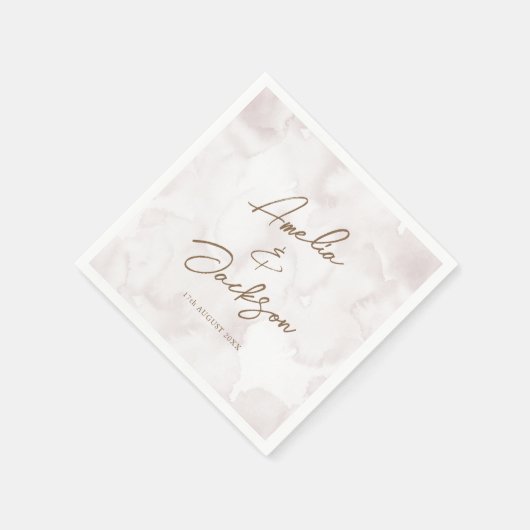 Elegant Waterverf Wedding Servet (Hoek)