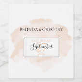 Elegant Waterverf Wedding Wijn Etiket (Enkel label)