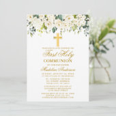 Elegant Waterverf White Floral First Community Kaart (Staand voorkant)