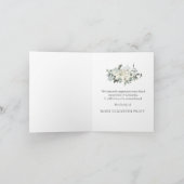 Elegant Waterverf White Floral Funeral Bedankkaart (Binnen)