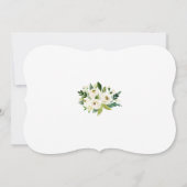 Elegant Waterverf White Floral Lijst Wedding Kaart (Achterkant)