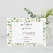 Elegant Waterverf White Floral Vrijgezellenfeest Kaart (Staand voorkant)