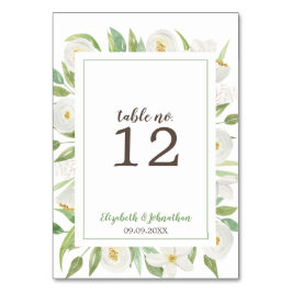 Elegant Waterverf White Floral Wedding Reception Kaart