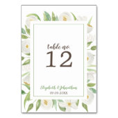 Elegant Waterverf White Floral Wedding Reception Kaart (Voorkant)