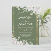 Elegant Waterverf White Florals Wedding Save The Date (Staand voorkant)